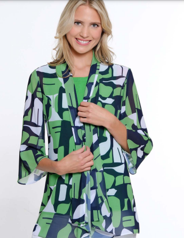 PLUS - CLASSIC GREEN & NAVY SHEER JACKET