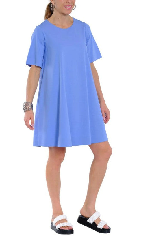 SHORT SLEEVE CORNFLOWER DRESS