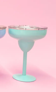 STAINLESS STEEL MARGARITA GLASS WITH LID
