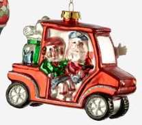 SANTA GOLF ORNAMENTS