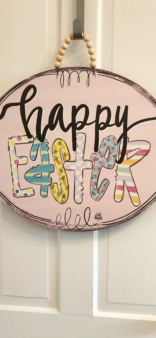HAPPY EASTER OVAL DOOR HANGER