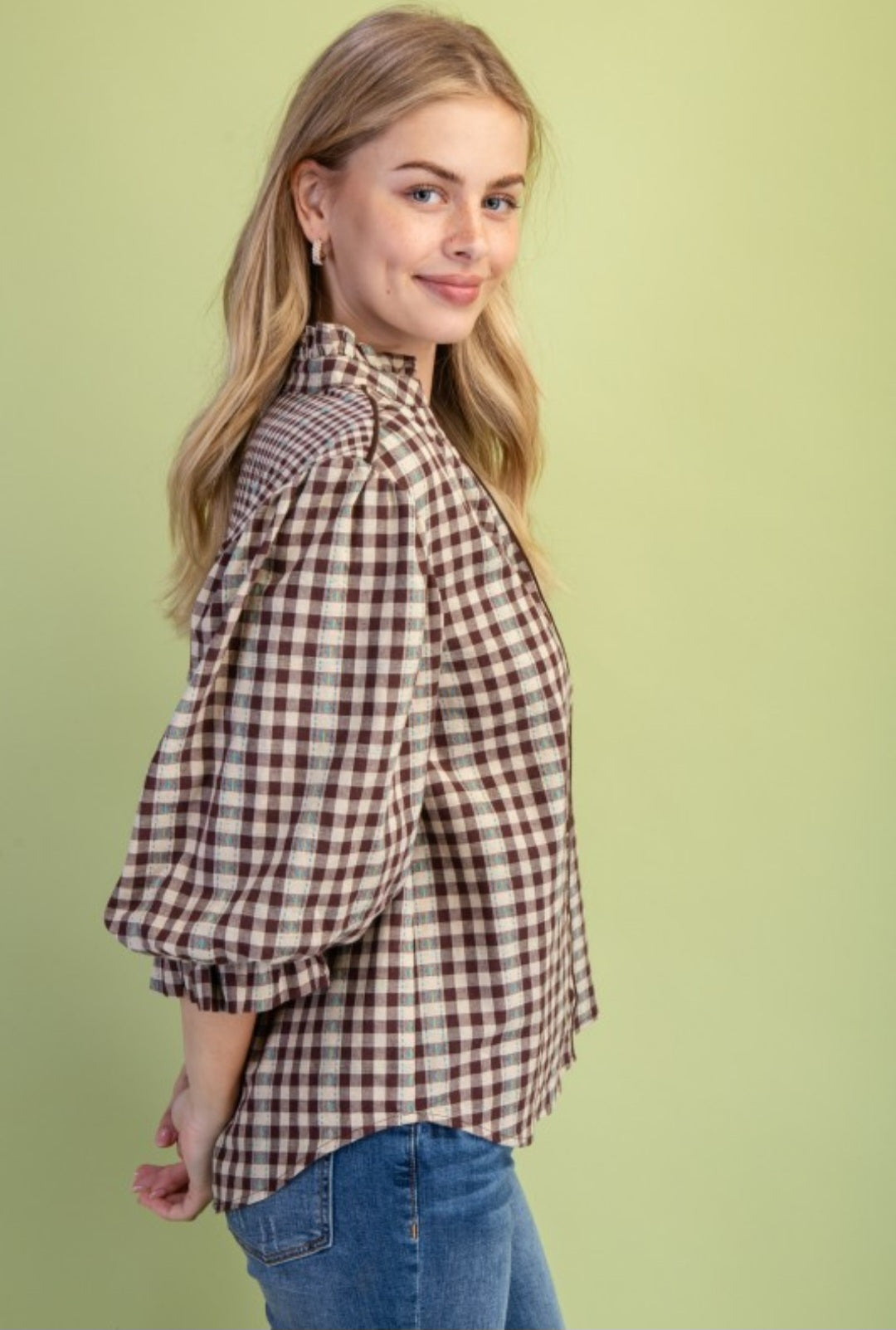 BROWN CHECK TOP