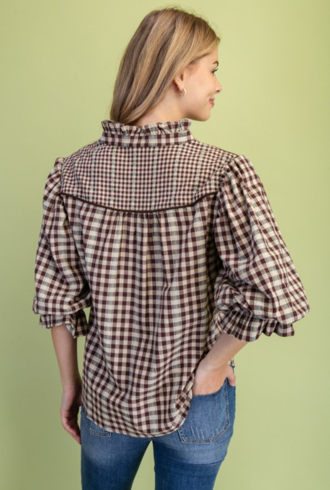 BROWN CHECK TOP
