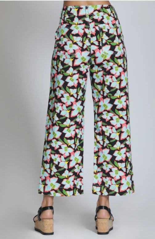 FLORAL PRINT ANKLE JEANS