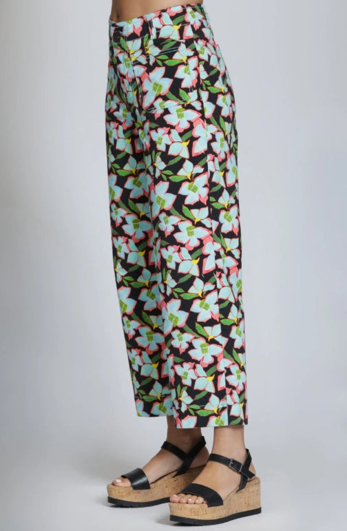 FLORAL PRINT ANKLE JEANS