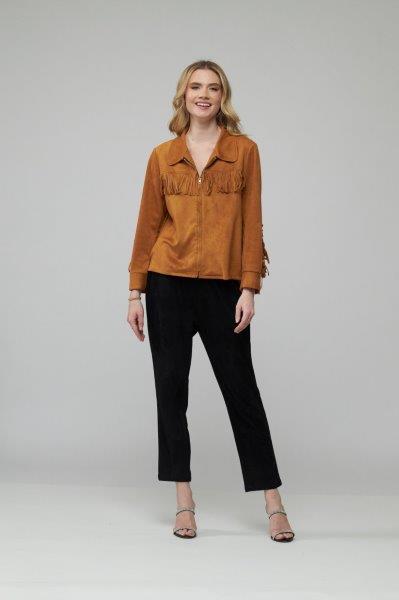 SUEDE CAMEL FRINGE JACKET