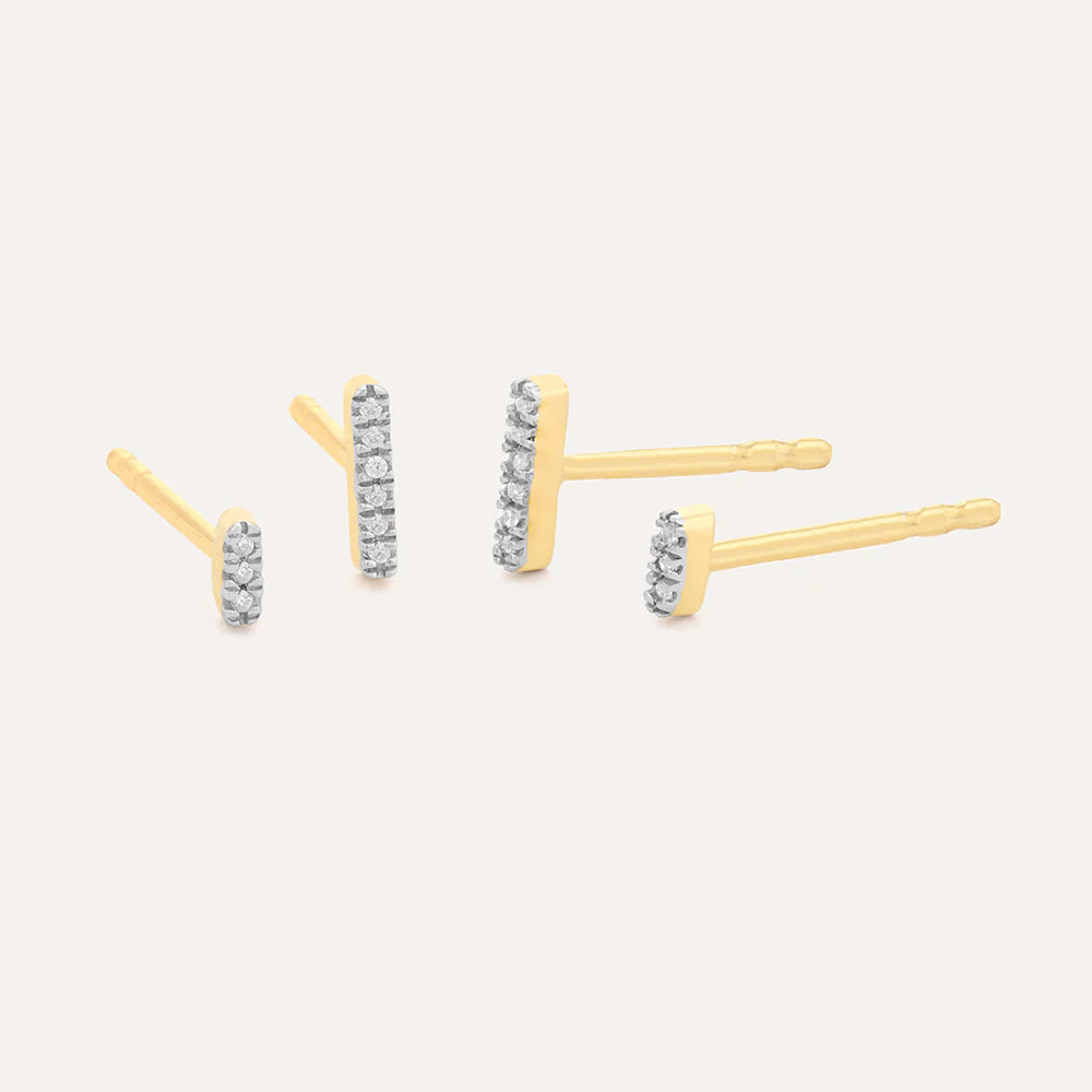 DOUBLE BAR STUD EARRINGS