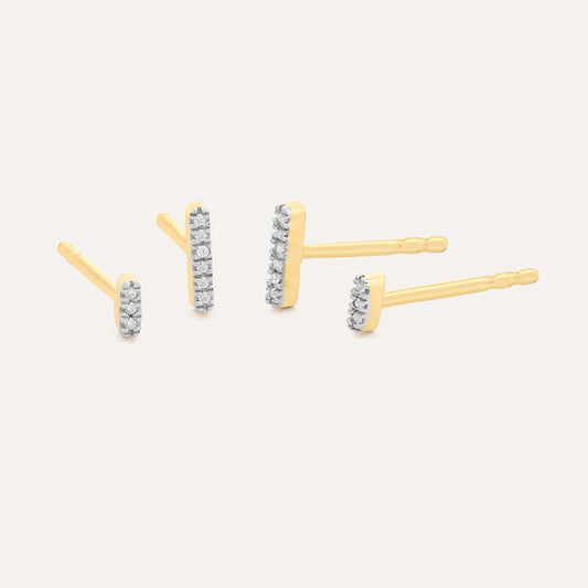 DOUBLE BAR STUD EARRINGS