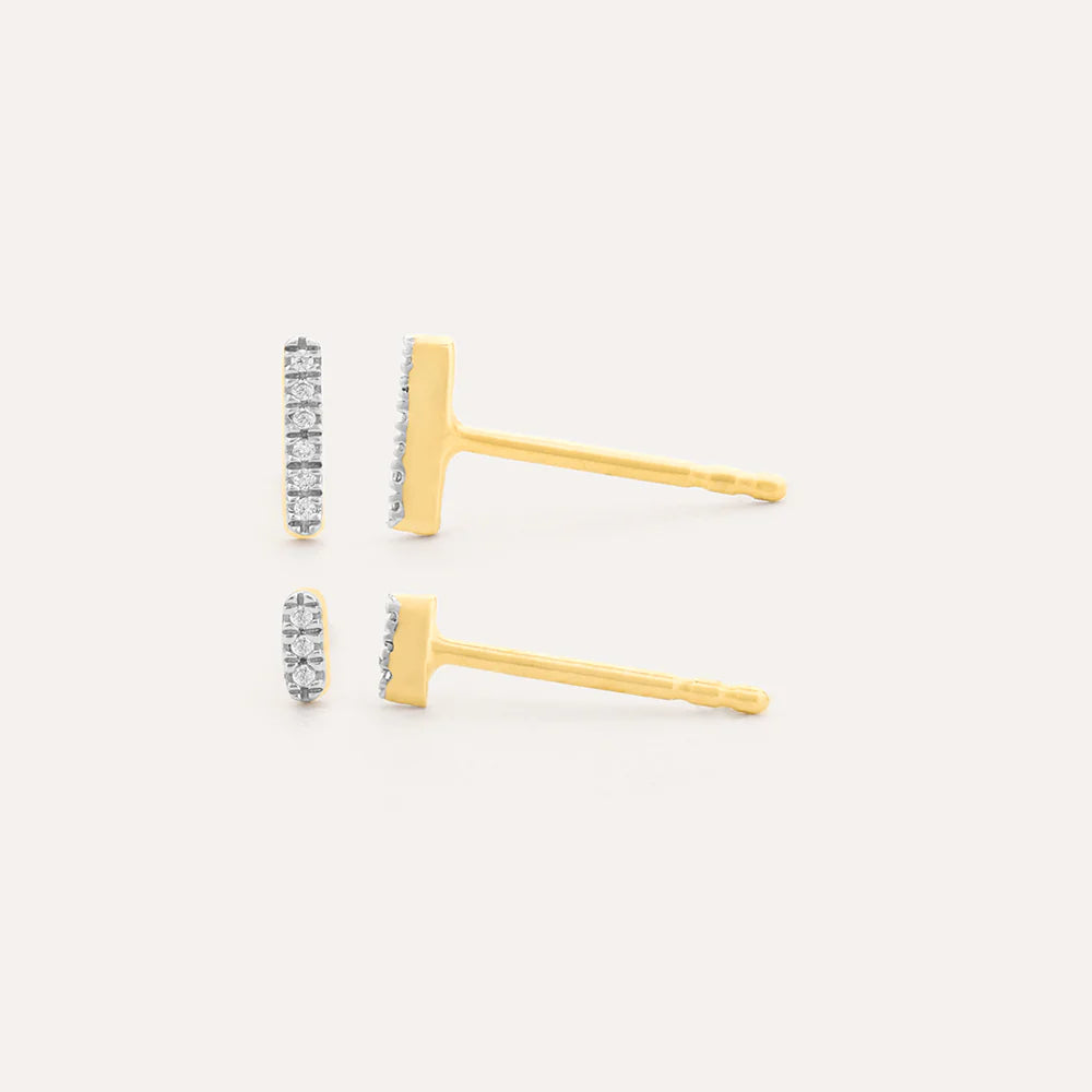 DOUBLE BAR STUD EARRINGS