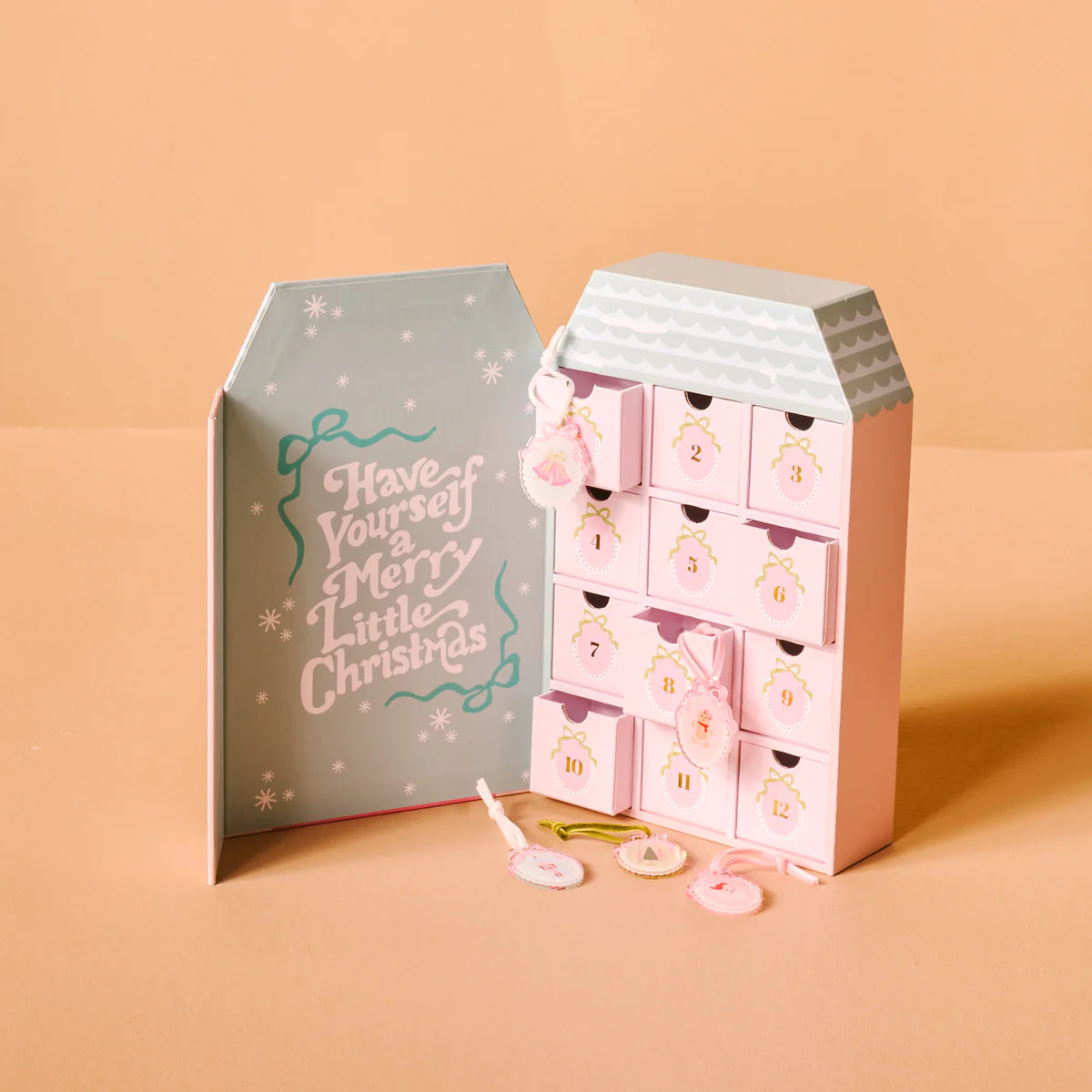 COQUETTE CHRISTMAS ORNAMENT ADVENT & PINK MINI TREE