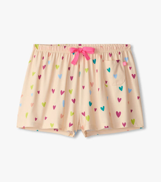 BAGGED PAJAMA SHORTS - JELLYBEAN HEARTS