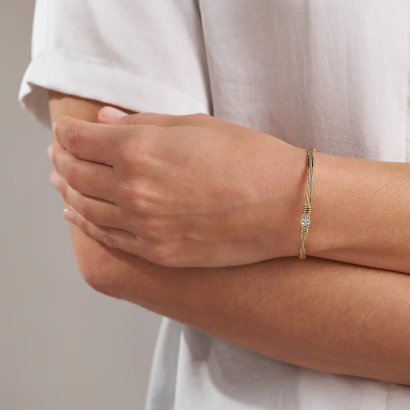 YOU ARE MY SUNSHINE BRACELET - 1 STONE - WHITE TOPAZ