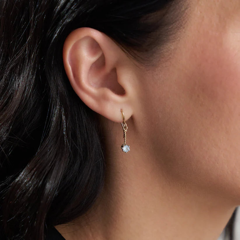 YOU ARE MY SUNSHINE EARRINGS - 1 STONE - WHITE TOPAZ