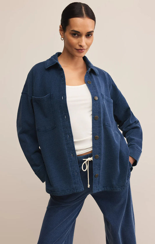 ALL DAY KNIT DENIM JACKET - INDIGO