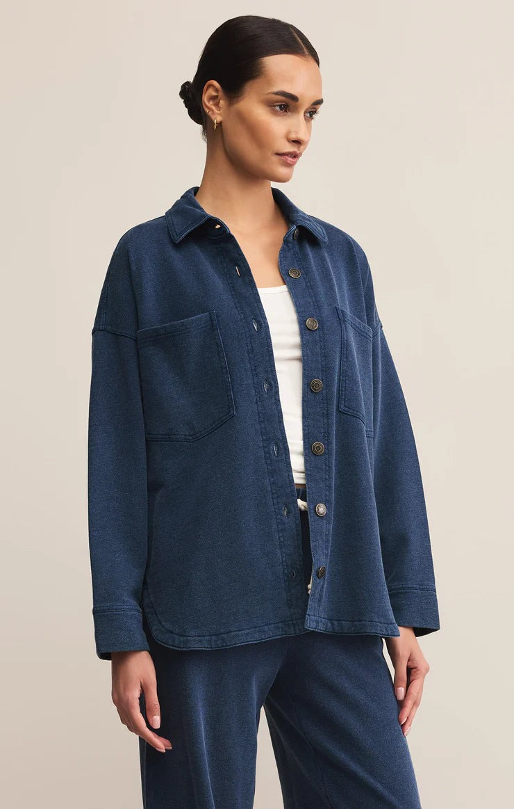 ALL DAY KNIT DENIM JACKET - INDIGO