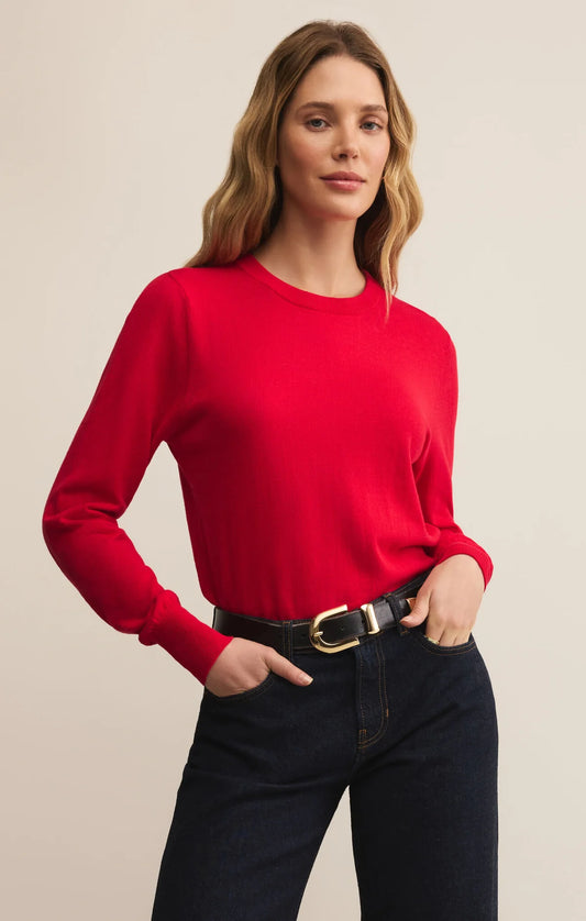 THE PERFECT LAYER SWEATER - FESTIVE RED