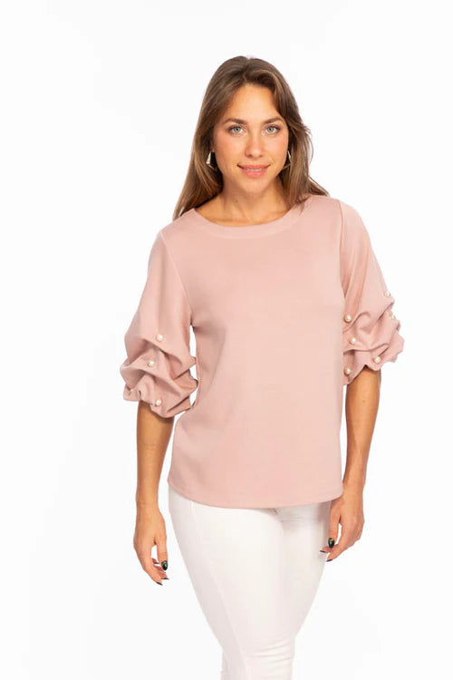ZILA PEARL DETAIL TOP - PETAL