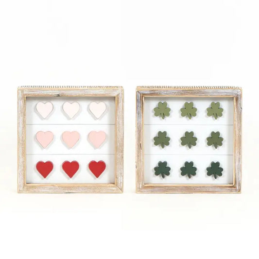 7 X 7 HEARTS & SHAMROCKS REVERSIBLE SIGN