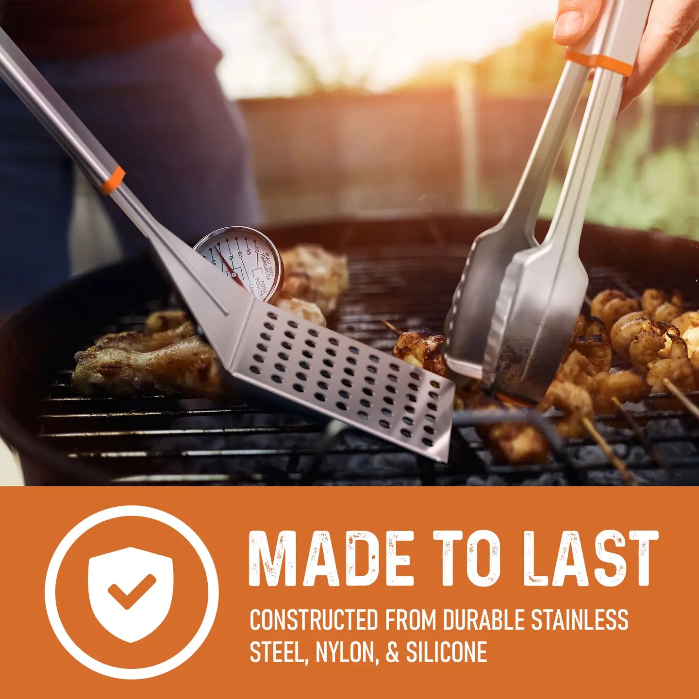 BBQ TOOL SET WITH ROTATING STAND