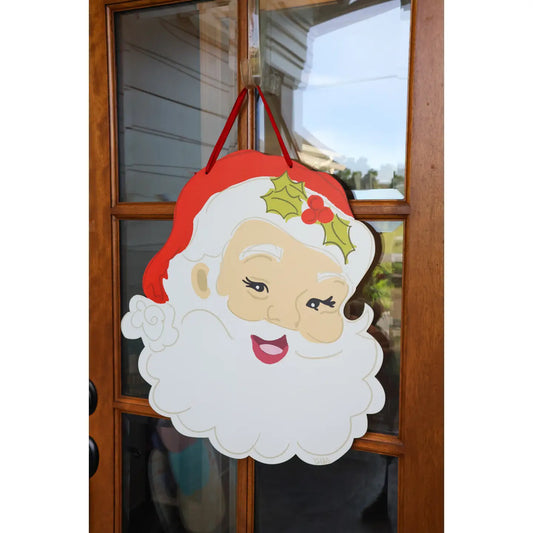 RED JOLLIEST SANTA DOORHANGER