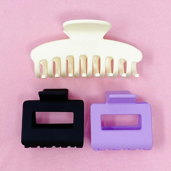 MATTE MUTED HAIR CLAW SET