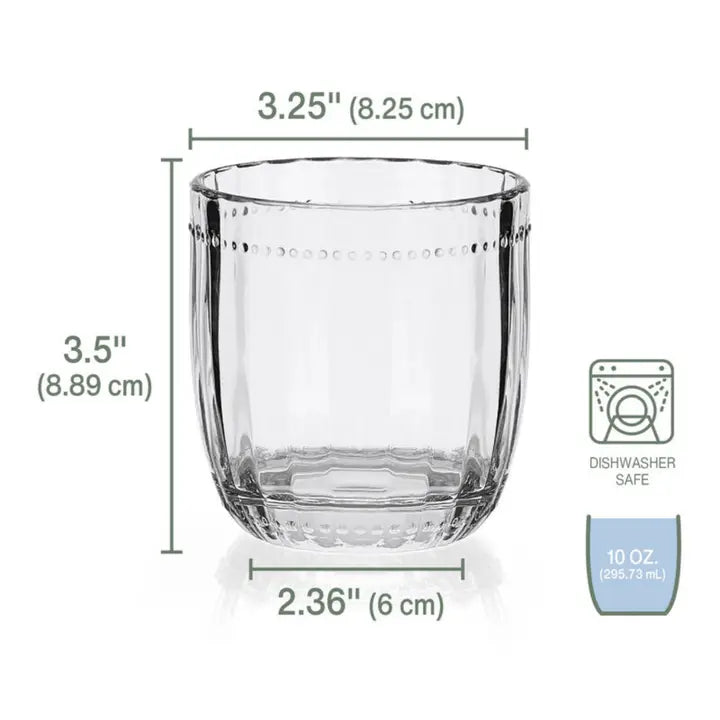 BEADED 10OZ DOUBLE OLD FASHIONED - SET OF 4