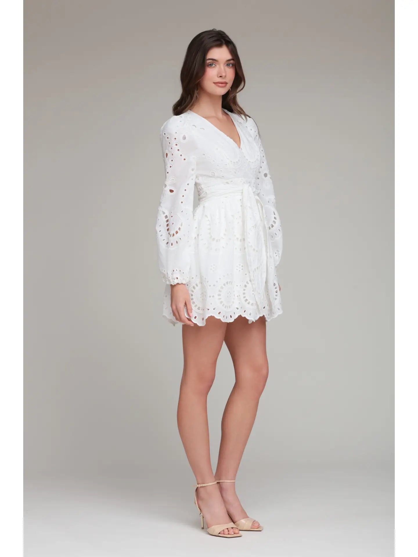 BRODERIE ANGLAISE COTTON ROMPER DRESS