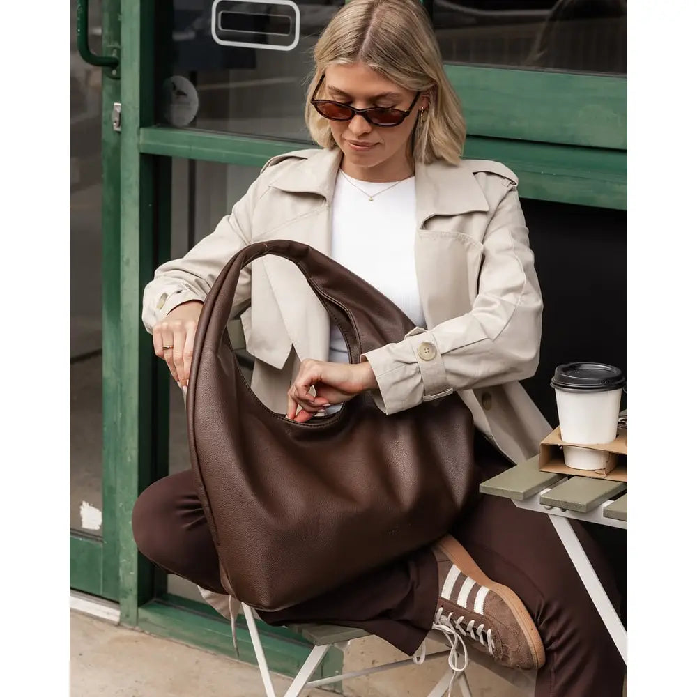 MONACO SHOULDER BAG - CHOCOLATE