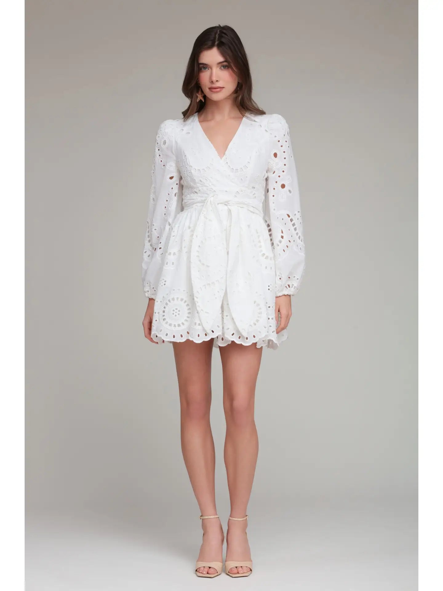 BRODERIE ANGLAISE COTTON ROMPER DRESS