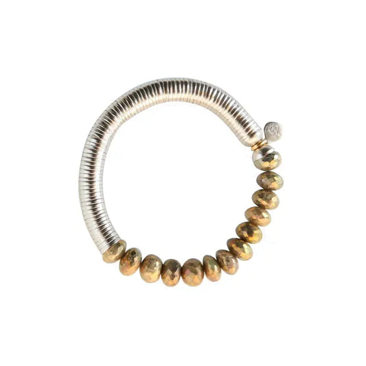 EVRA BRACELET W/ STONES IN SILVER - GOLDEN LABRADORITE