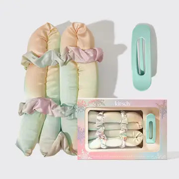 HOLIDAY XL SATIN HEATLESS STYLING AND FLAT LAY CLAW CLIP 4PC SET
