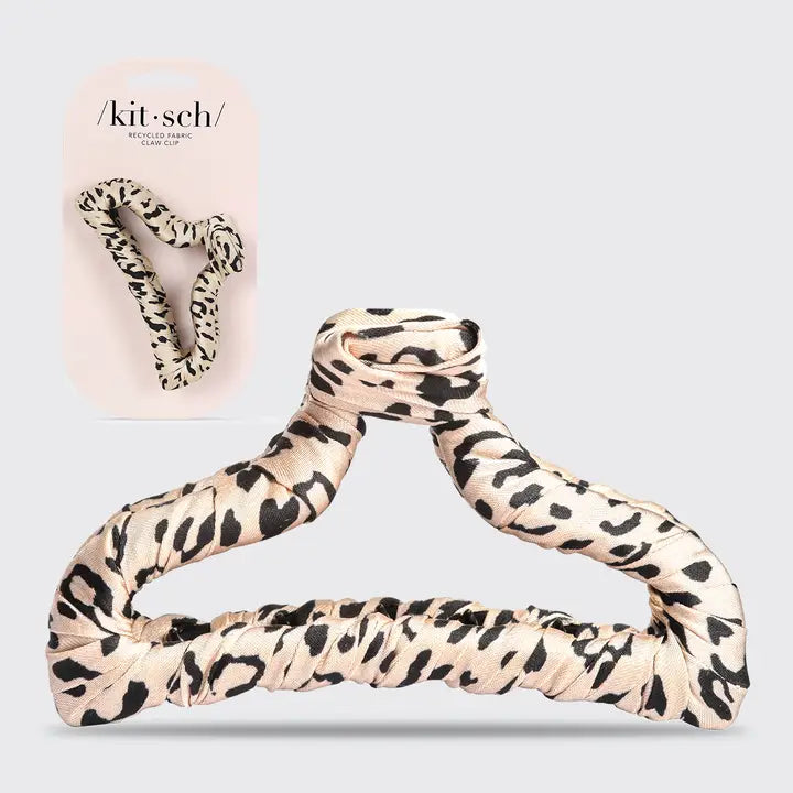 SATIN WRAPPED CLAW CLIP - LEOPARD