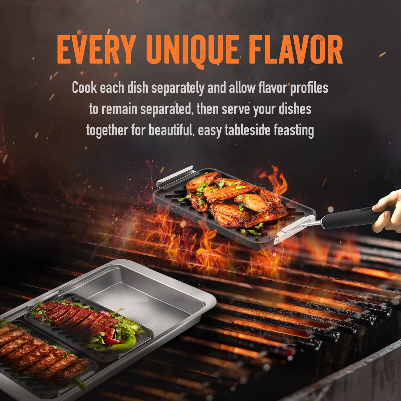 CAST IRON SEAR 'N SERVE SET