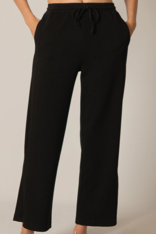 BUTTER MODAL SIDE BINDING WIDE LEG PANTS