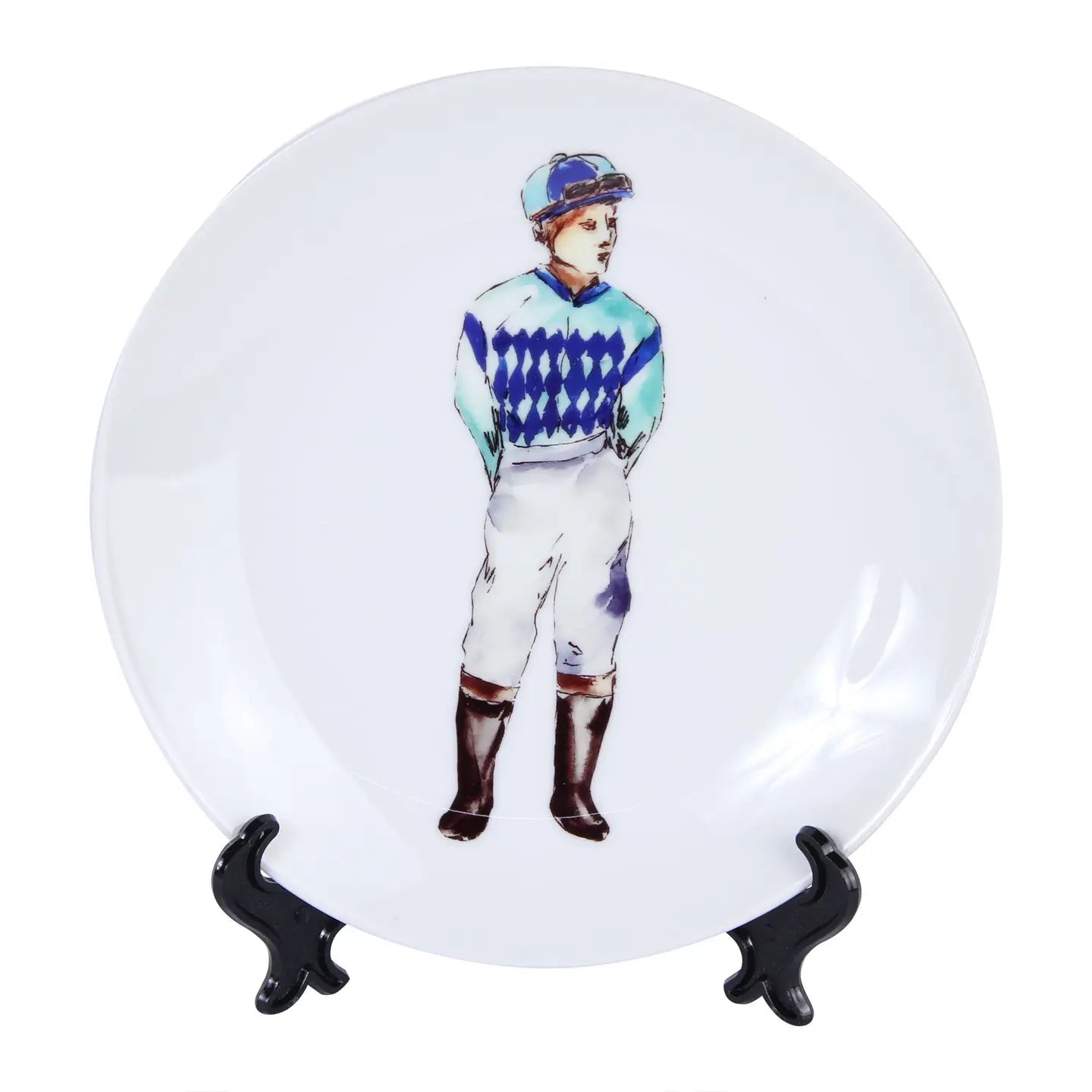 BLUE STANDING JOCKEY PLATE