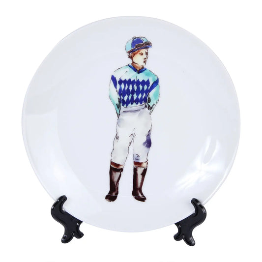 BLUE STANDING JOCKEY PLATE
