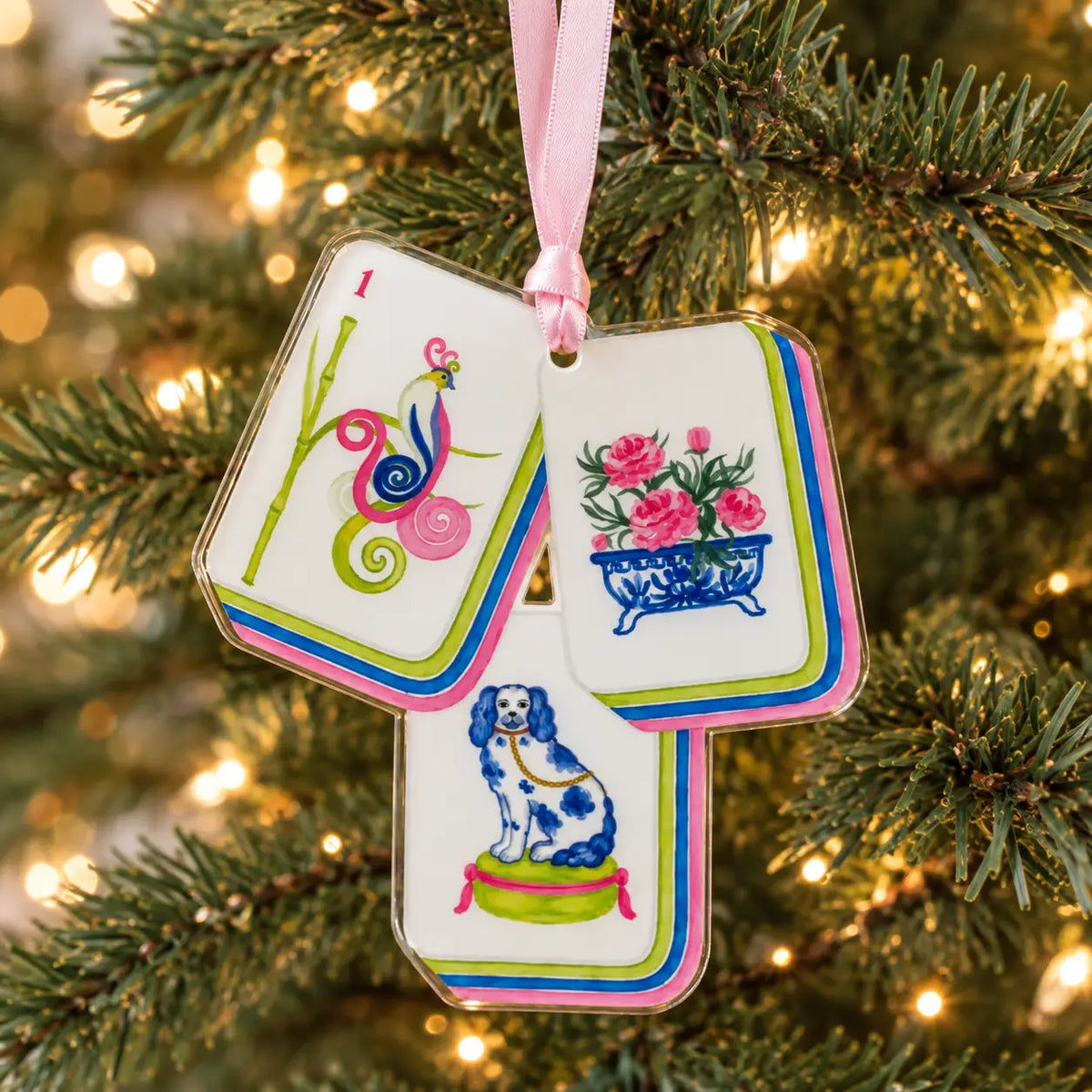 MAHJONG TILES ACRYLIC ORNAMENT