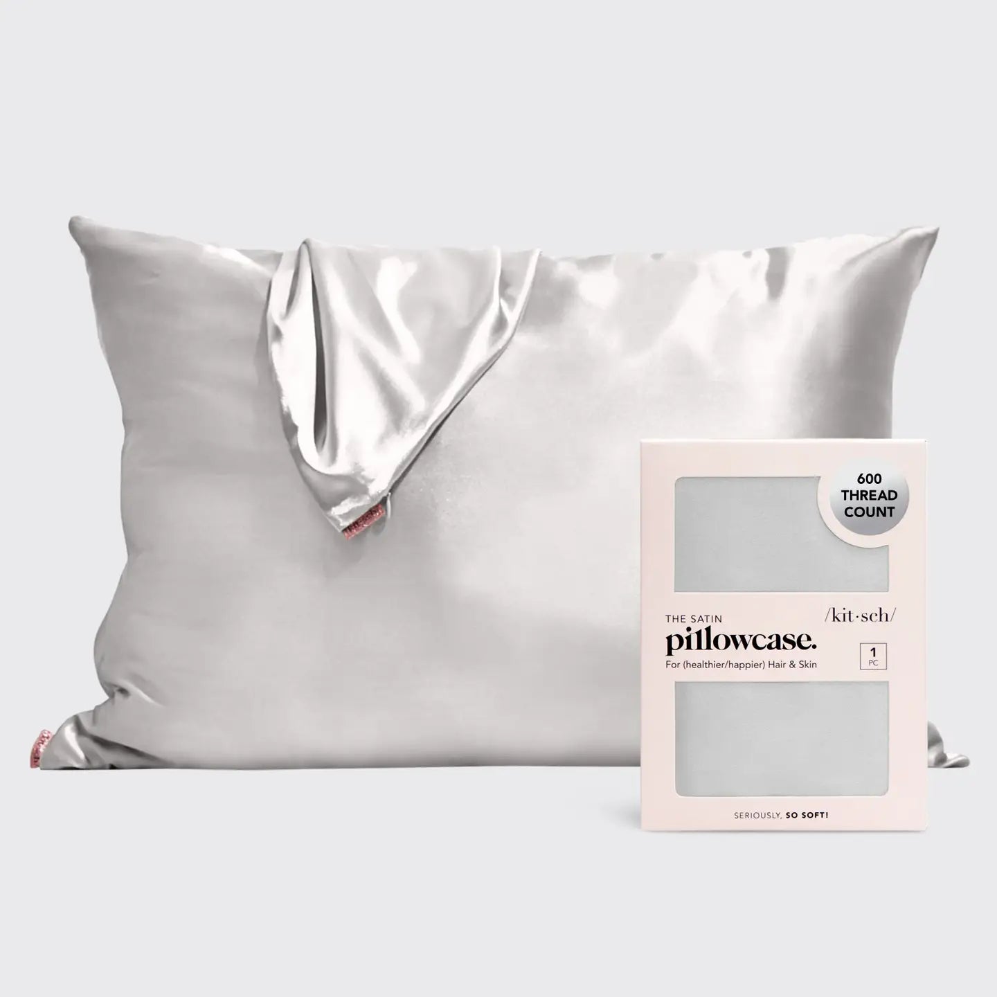 SATIN PILLLOWCASE - SILVER