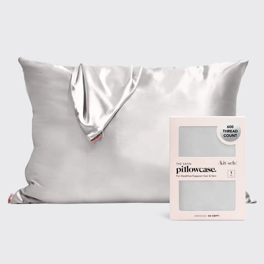 SATIN PILLLOWCASE - SILVER