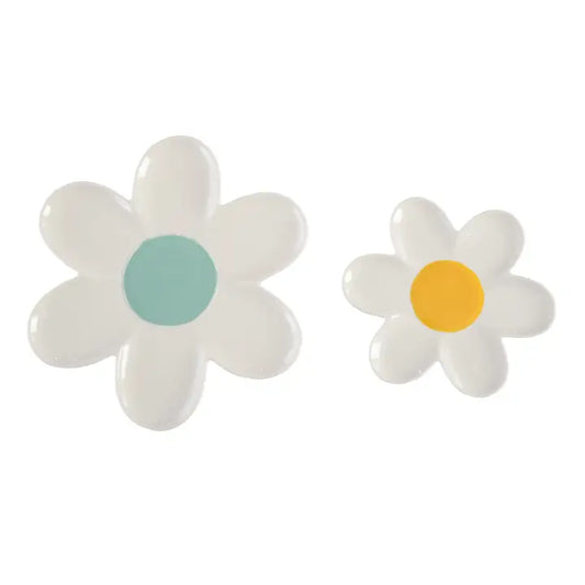 CERAMIC DAISY PLATTERS SET /2