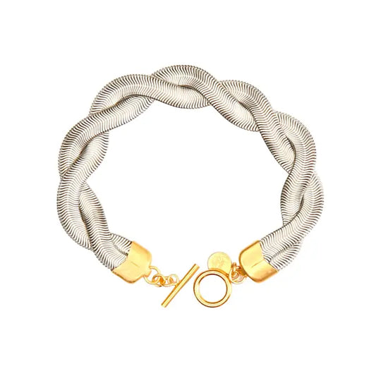 MAZE WOVEN BRACELET IN SILVER