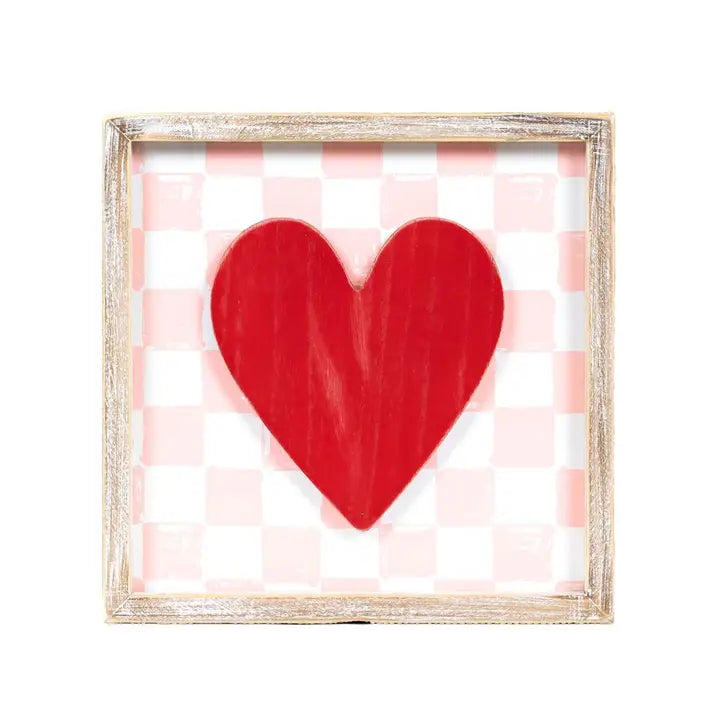 HEART/CLOVER REVERSIBLE WOOD SIGN
