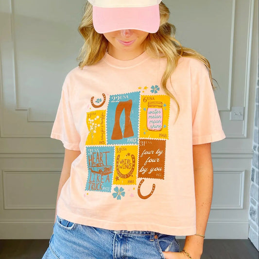 WHIRLWIND STAMP CROP TEE