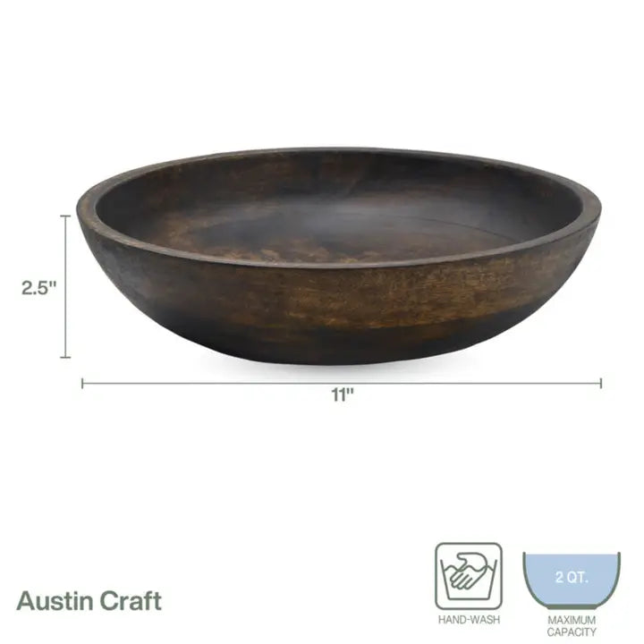 AUSTIN CRAFT ESPRESSO SHALLOW SERVING BOWL