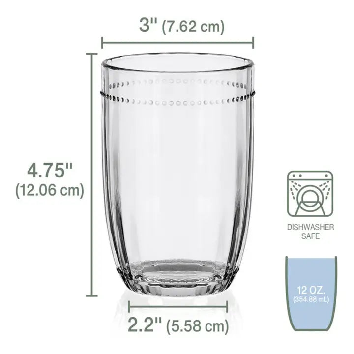 BEADED 12OZ HIGHBALL - SET OF 4