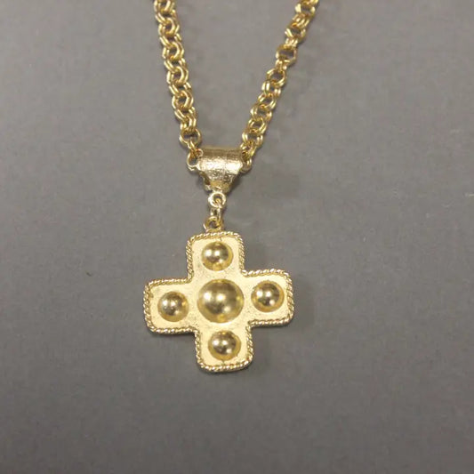 18" DOUBLE ROLO CHAIN WITH CROSS