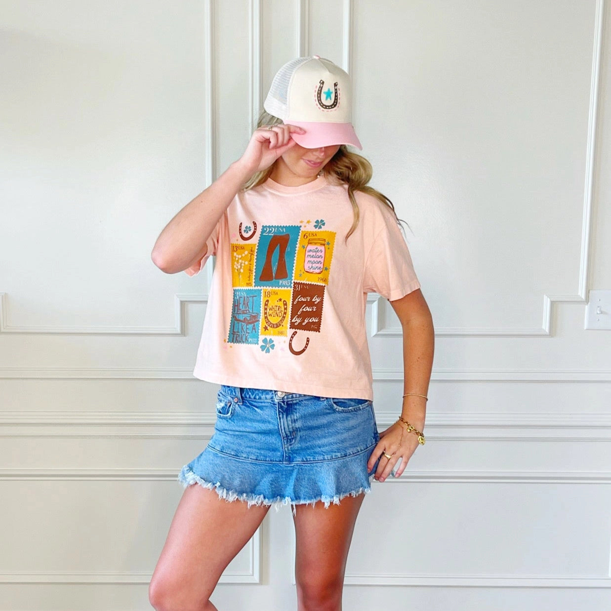 WHIRLWIND STAMP CROP TEE