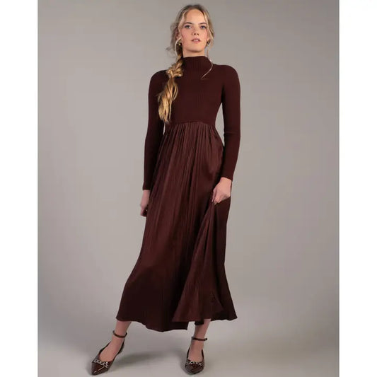HOLIDAY HYBRID DRESS - DARK CHOCOLATE