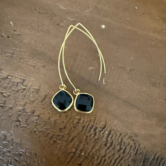 TEARDROP BLACK MARQUIS EARRINGS