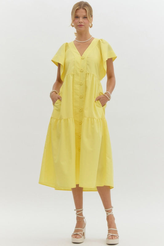 YELLOW MIDI DRESS